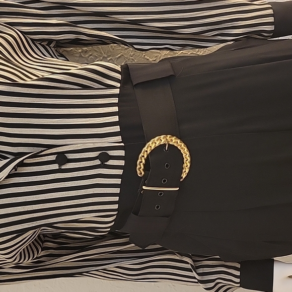 VTG MENU 1980s Striped Belted High Waist Landgirl Power Jumpsuit - Picture 8 of 16